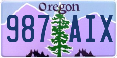 OR license plate 987AIX
