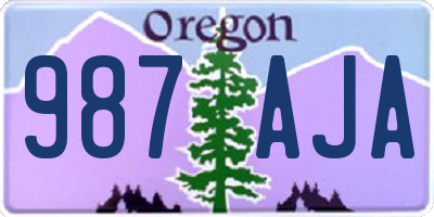 OR license plate 987AJA