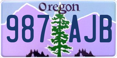 OR license plate 987AJB