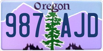 OR license plate 987AJD