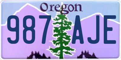 OR license plate 987AJE