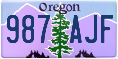 OR license plate 987AJF