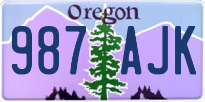 OR license plate 987AJK