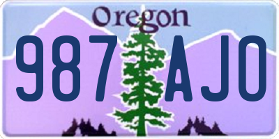 OR license plate 987AJO