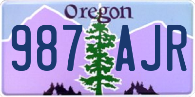 OR license plate 987AJR