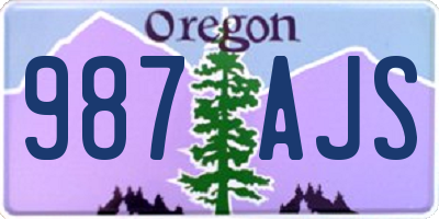 OR license plate 987AJS