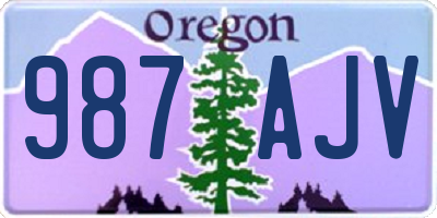 OR license plate 987AJV
