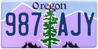 OR license plate 987AJY