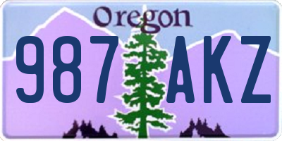 OR license plate 987AKZ