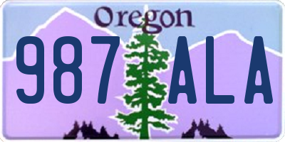 OR license plate 987ALA