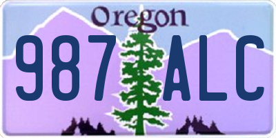 OR license plate 987ALC