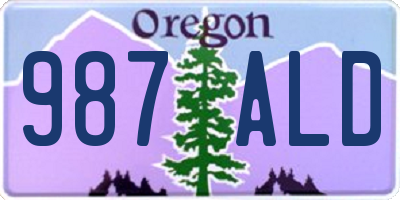 OR license plate 987ALD