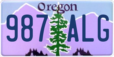 OR license plate 987ALG