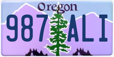 OR license plate 987ALI