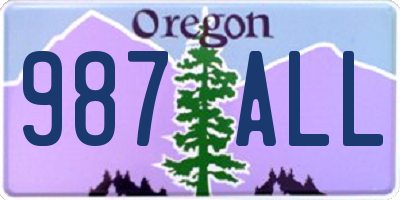 OR license plate 987ALL