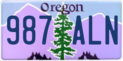 OR license plate 987ALN