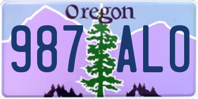 OR license plate 987ALO