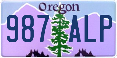 OR license plate 987ALP