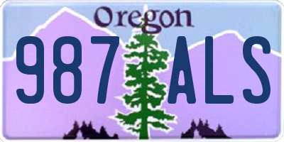 OR license plate 987ALS