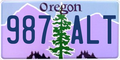 OR license plate 987ALT