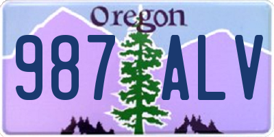 OR license plate 987ALV