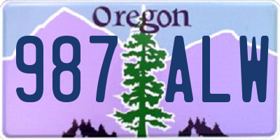 OR license plate 987ALW
