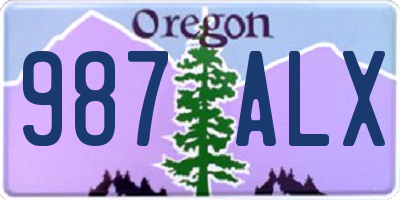 OR license plate 987ALX