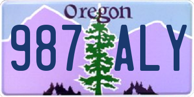 OR license plate 987ALY