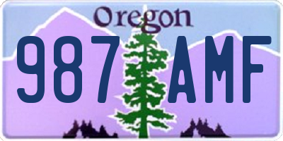 OR license plate 987AMF