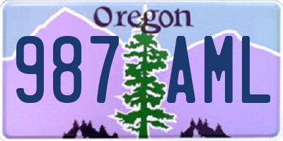 OR license plate 987AML