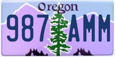 OR license plate 987AMM