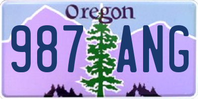 OR license plate 987ANG