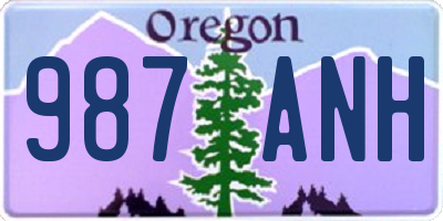 OR license plate 987ANH