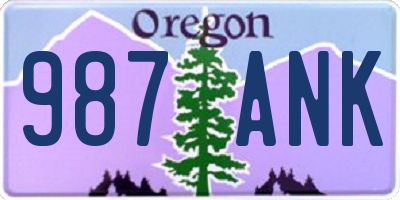 OR license plate 987ANK