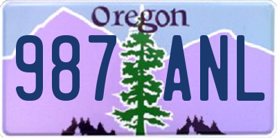 OR license plate 987ANL
