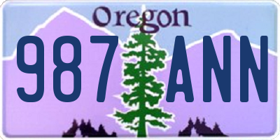 OR license plate 987ANN