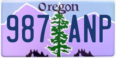 OR license plate 987ANP