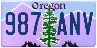 OR license plate 987ANV