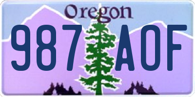 OR license plate 987AOF