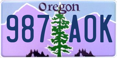 OR license plate 987AOK