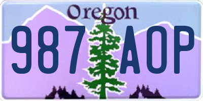 OR license plate 987AOP