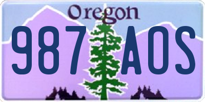 OR license plate 987AOS