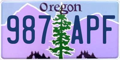 OR license plate 987APF