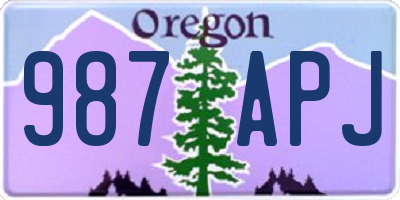 OR license plate 987APJ