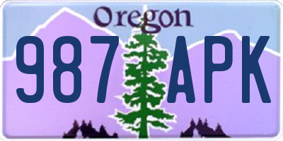 OR license plate 987APK
