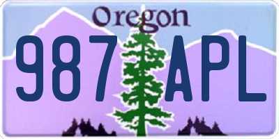 OR license plate 987APL