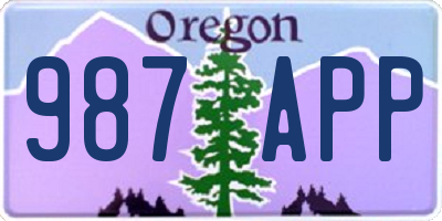 OR license plate 987APP