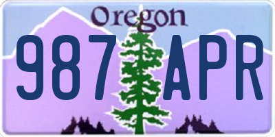 OR license plate 987APR