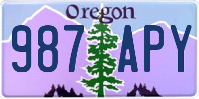 OR license plate 987APY