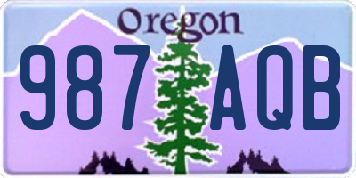 OR license plate 987AQB